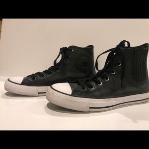 Converse Leather Chuck Taylors with side zipper